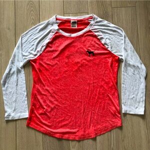 Pink Victoria’s Secret Dog Raglan Long Sleeve Top